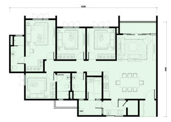 Type D - 1,572 sq ft l 4 + 1 Bedrooms, 3 Bathrooms